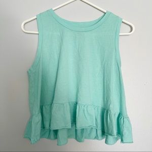 NWT Wild Fable Green Peplum Sleeveless Tank